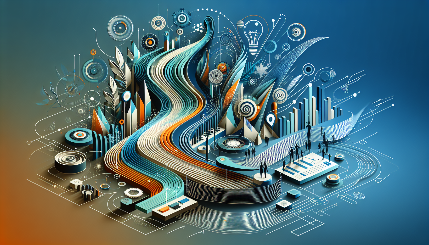 A conceptual illustration representing Successful Models and Case Studies. Visualize the main ideas: . Creative but clear representation of the concept. Style: Visual Theme: Clean, modern aesthetic with high contrast and vibrant energy. Emphasize the intersect. high quality, detailed, professional, clean composition, good lighting, sharp focus, well-composed. high quality, professional, detailed, well-composed