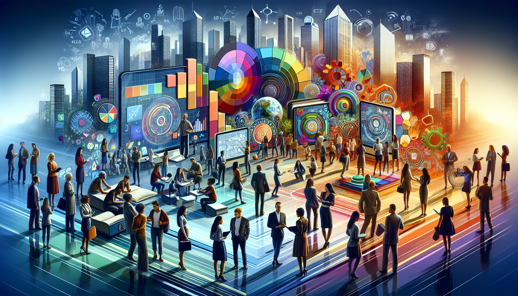 A conceptual illustration representing Education and Awareness Campaigns. Visualize the main ideas: . Creative but clear representation of the concept. Style: Visual Theme: Clean, modern aesthetic with high contrast and vibrant energy. Emphasize the intersect. high quality, detailed, professional, clean composition, good lighting, sharp focus, well-composed. high quality, professional, detailed, well-composed