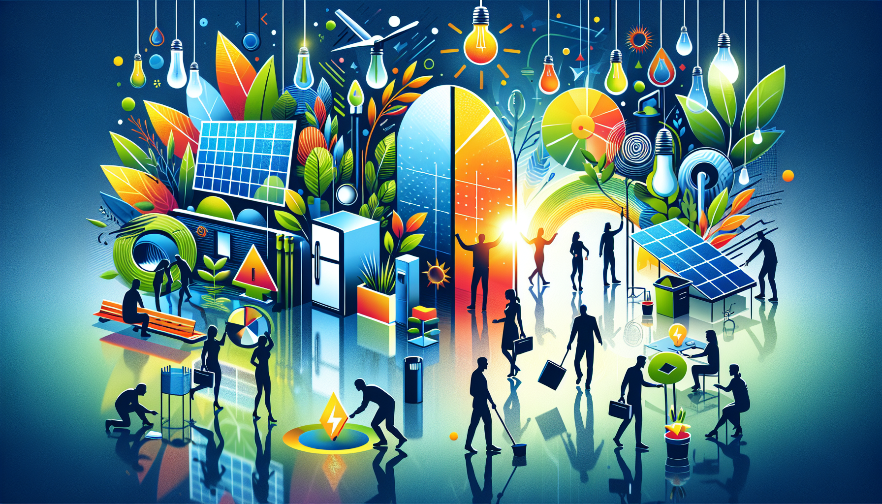 A conceptual illustration representing Start Saving Energy Today. Visualize the main ideas: . Creative but clear representation of the concept. Style: Visual Theme: Clean, modern aesthetic with high contrast and vibrant energy. Emphasize the intersect. high quality, detailed, professional, clean composition, good lighting, sharp focus, well-composed. high quality, professional, detailed, well-composed