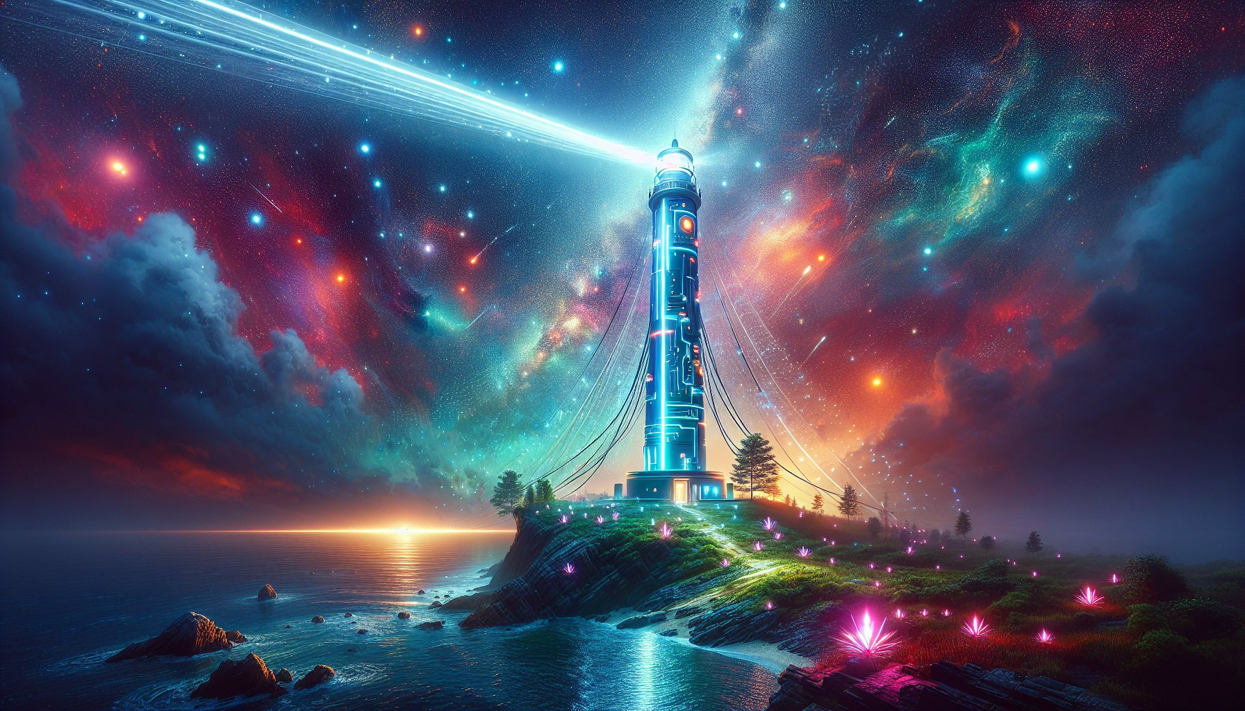 A conceptual illustration representing Introduction - A Beacon of Innovation. Visualize the main ideas: . Creative but clear representation of the concept. Style: photorealistic. high quality, detailed, professional, clean composition, good lighting, sharp focus, well-composed. high quality, professional, detailed, well-composed, no words