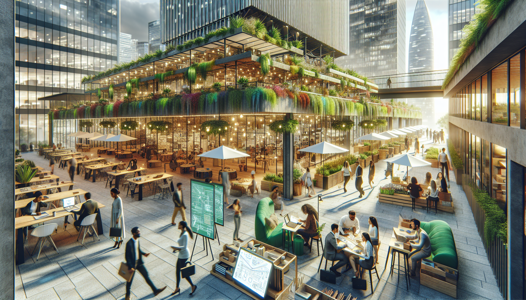 A conceptual illustration representing Supportive Ecosystem for Entrepreneurs. Visualize the main ideas: . Creative but clear representation of the concept. Style: photorealistic. high quality, detailed, professional, clean composition, good lighting, sharp focus, well-composed. high quality, professional, detailed, well-composed, no words