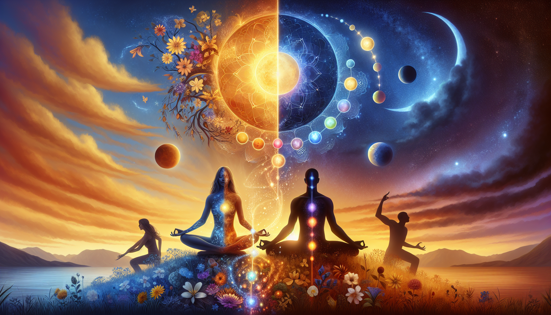 A conceptual illustration representing Hormonal Harmony: The Role of Circadian Hormones. Visualize the main ideas: . Creative but clear representation of the concept. Style: photorealistic. high quality, detailed, professional, clean composition, good lighting, sharp focus, well-composed. high quality, professional, detailed, well-composed