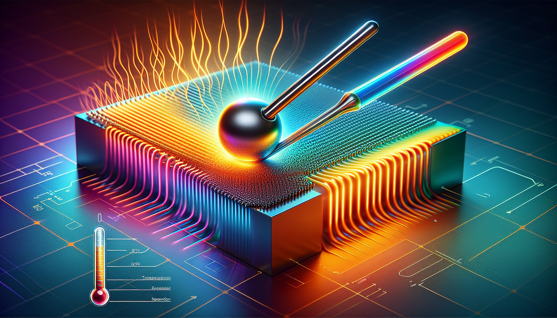 A conceptual illustration representing How Thermal Expansion Works. Visualize the main ideas: . Creative but clear representation of the concept. Style: photorealistic. high quality, detailed, professional, clean composition, good lighting, sharp focus, well-composed. high quality, professional, detailed, well-composed