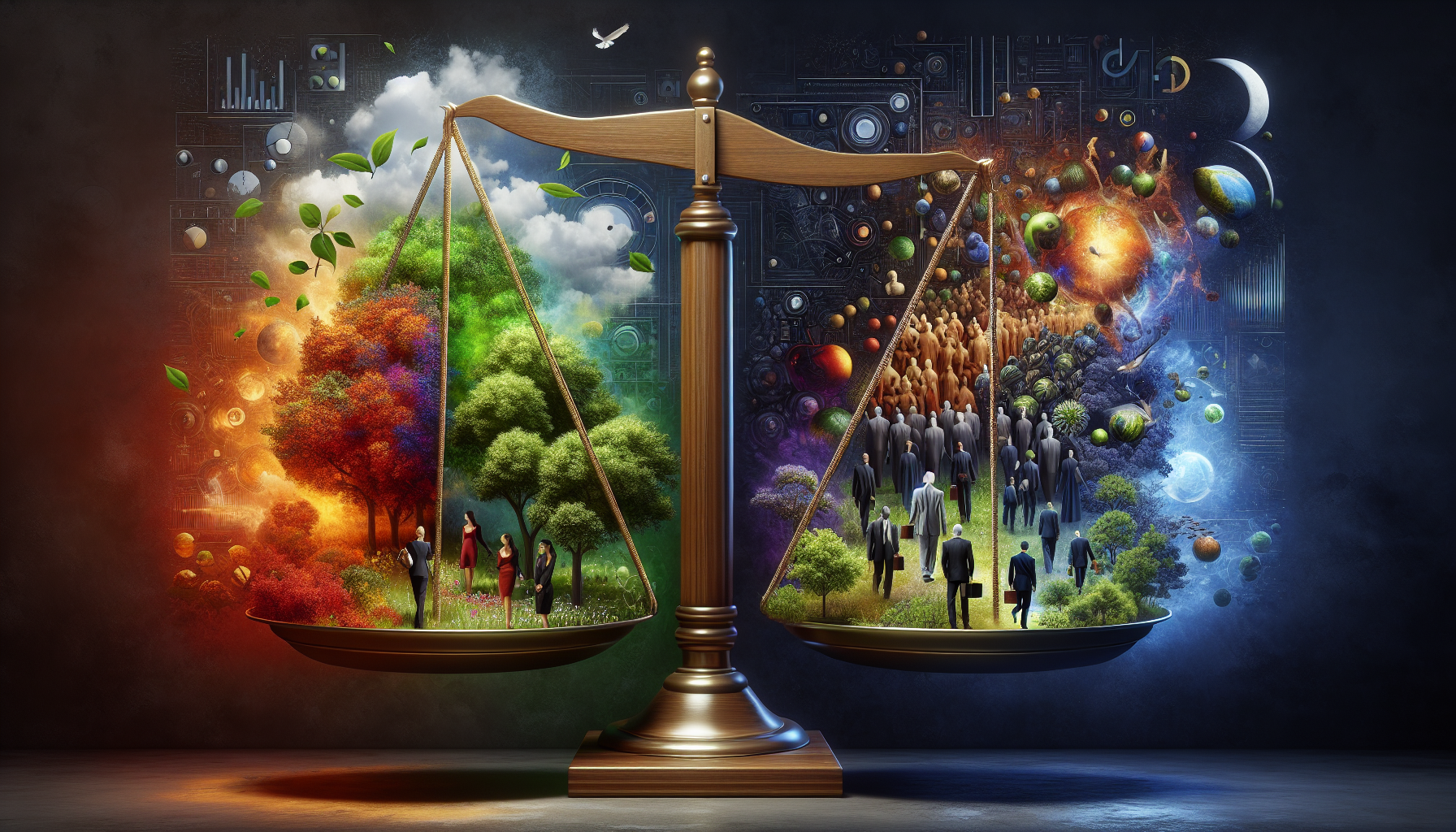 A conceptual illustration representing Benefits of Incorporating Ethical Dilemmas. Visualize the main ideas: . Creative but clear representation of the concept. Style: photorealistic. high quality, detailed, professional, clean composition, good lighting, sharp focus, well-composed. high quality, professional, detailed, well-composed