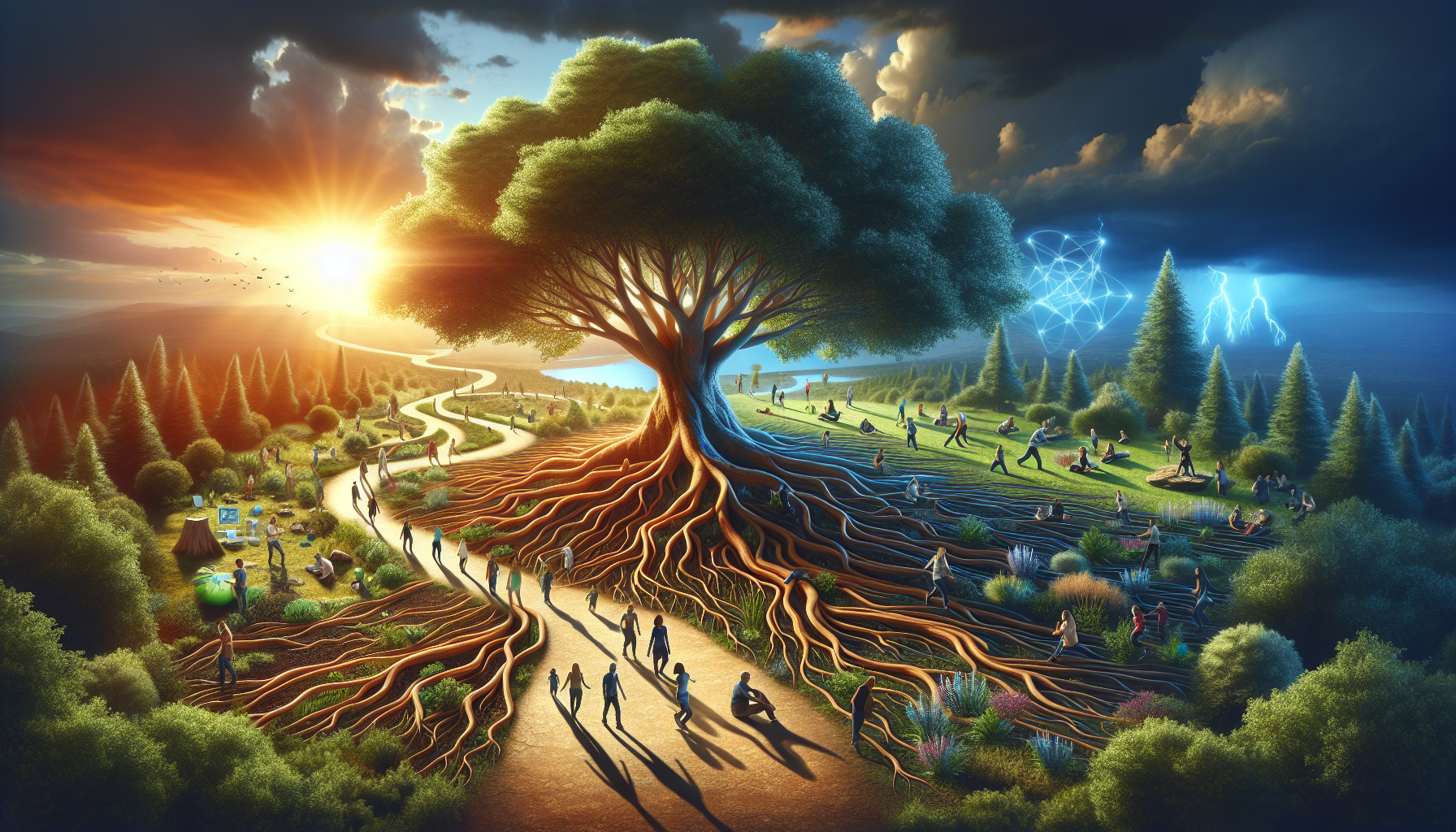 A conceptual illustration representing Practical Strategies for Building Resilience. Visualize the main ideas: . Creative but clear representation of the concept. Style: photorealistic. high quality, detailed, professional, clean composition, good lighting, sharp focus, well-composed. high quality, professional, detailed, well-composed