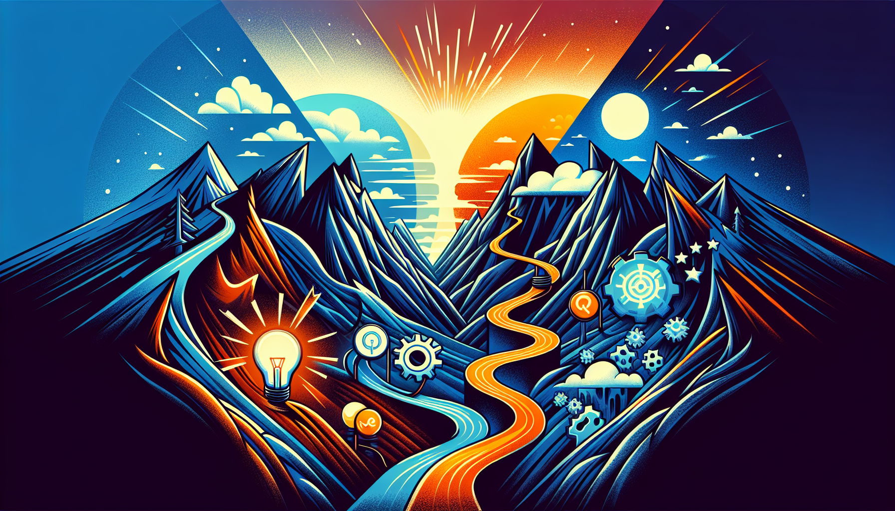 A conceptual illustration representing Challenges and Considerations. Visualize the main ideas: . Creative but clear representation of the concept. Style: Visual Theme: Clean, modern aesthetic with high contrast and vibrant energy. Emphasize the intersect. high quality, detailed, professional, clean composition, good lighting, sharp focus, well-composed. high quality, professional, detailed, well-composed