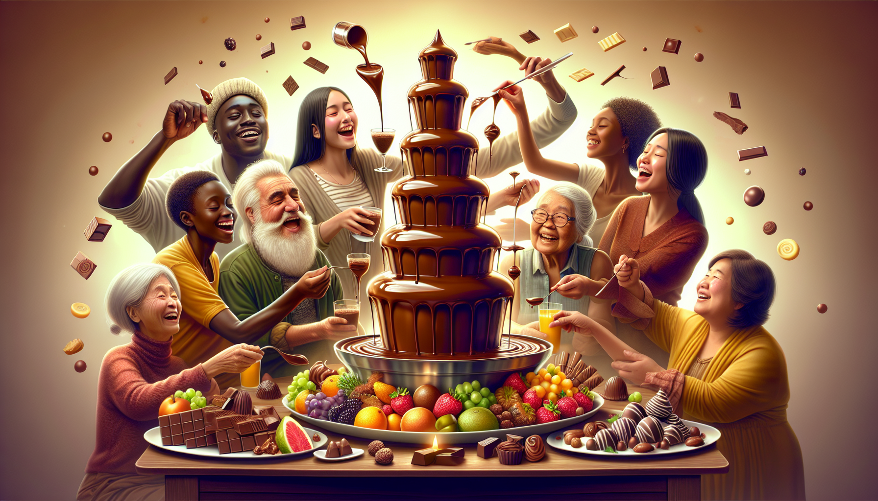 A conceptual illustration representing Conclusion - Indulge in Chocolate for a Happier You. Visualize the main ideas: . Creative but clear representation of the concept. Style: photorealistic. high quality, detailed, professional, clean composition, good lighting, sharp focus, well-composed. high quality, professional, detailed, well-composed
