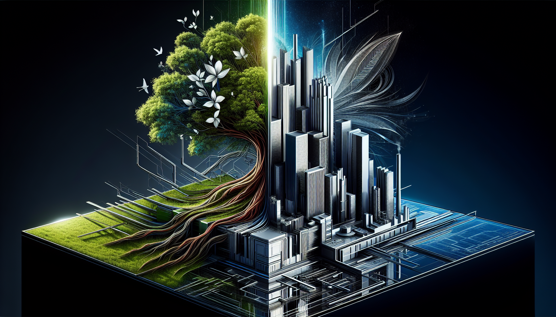 A conceptual illustration representing The Power of Dual Use. Visualize the main ideas: . Creative but clear representation of the concept. Style: Visual Theme: Clean, modern aesthetic with high contrast and vibrant energy. Emphasize the intersect. high quality, detailed, professional, clean composition, good lighting, sharp focus, well-composed. high quality, professional, detailed, well-composed