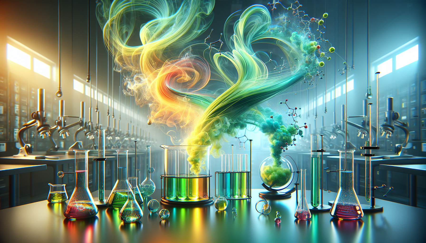 A conceptual illustration representing Chlorine and Chemical Odors. Visualize the main ideas: . Creative but clear representation of the concept. Style: photorealistic. high quality, detailed, professional, clean composition, good lighting, sharp focus, well-composed. high quality, professional, detailed, well-composed