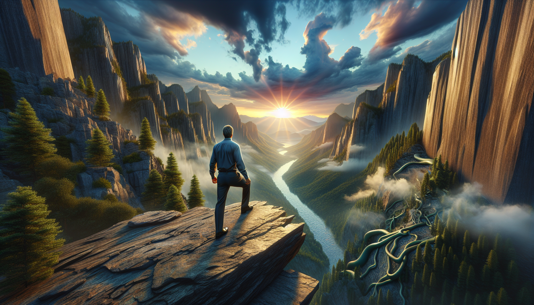 A conceptual illustration representing Overcoming Challenges. Visualize the main ideas: . Creative but clear representation of the concept. Style: photorealistic. high quality, detailed, professional, clean composition, good lighting, sharp focus, well-composed. high quality, professional, detailed, well-composed