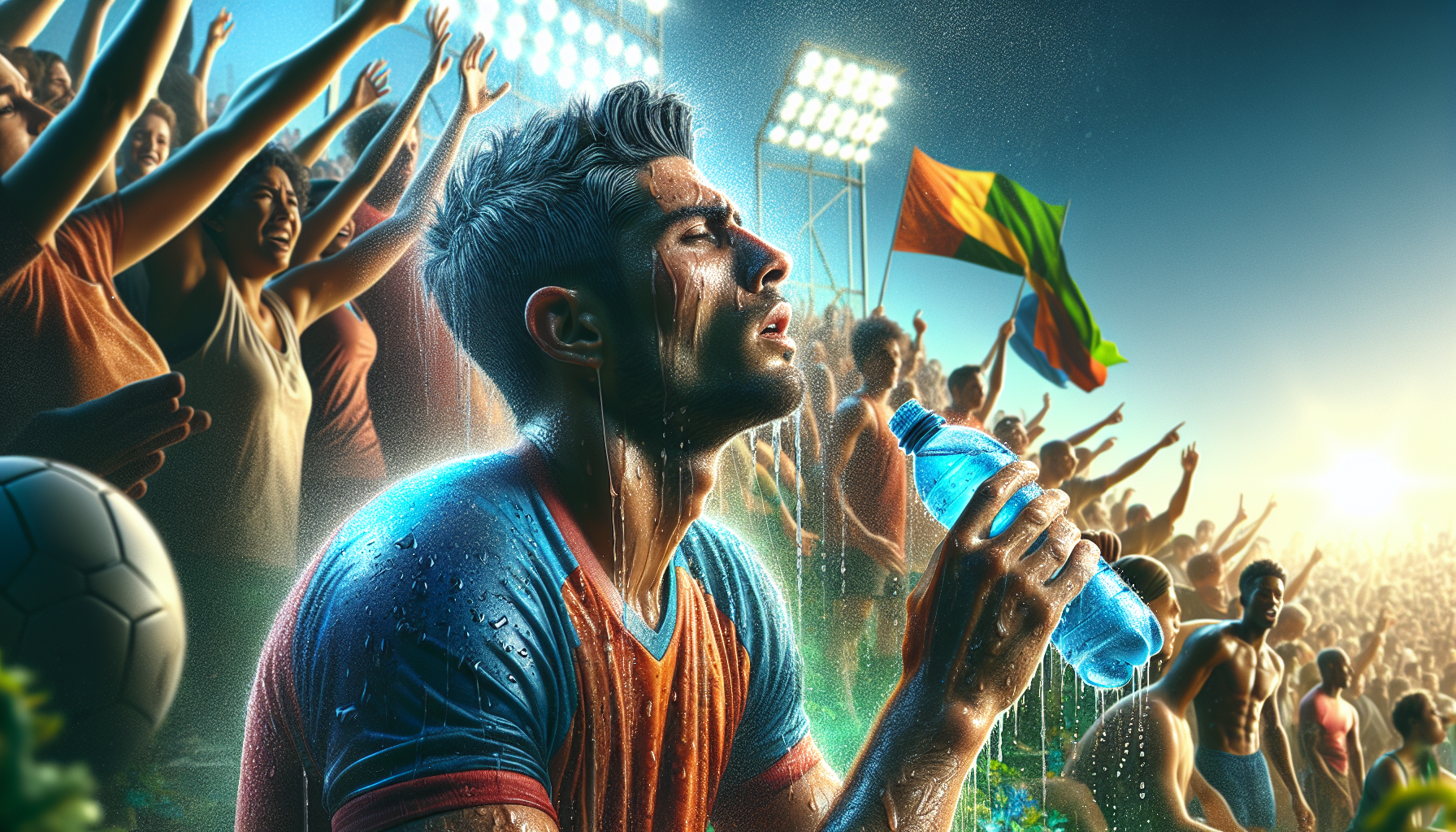 A conceptual illustration representing Dehydration: The Silent Performance Killer. Visualize the main ideas: . Creative but clear representation of the concept. Style: photorealistic. high quality, detailed, professional, clean composition, good lighting, sharp focus, well-composed. high quality, professional, detailed, well-composed