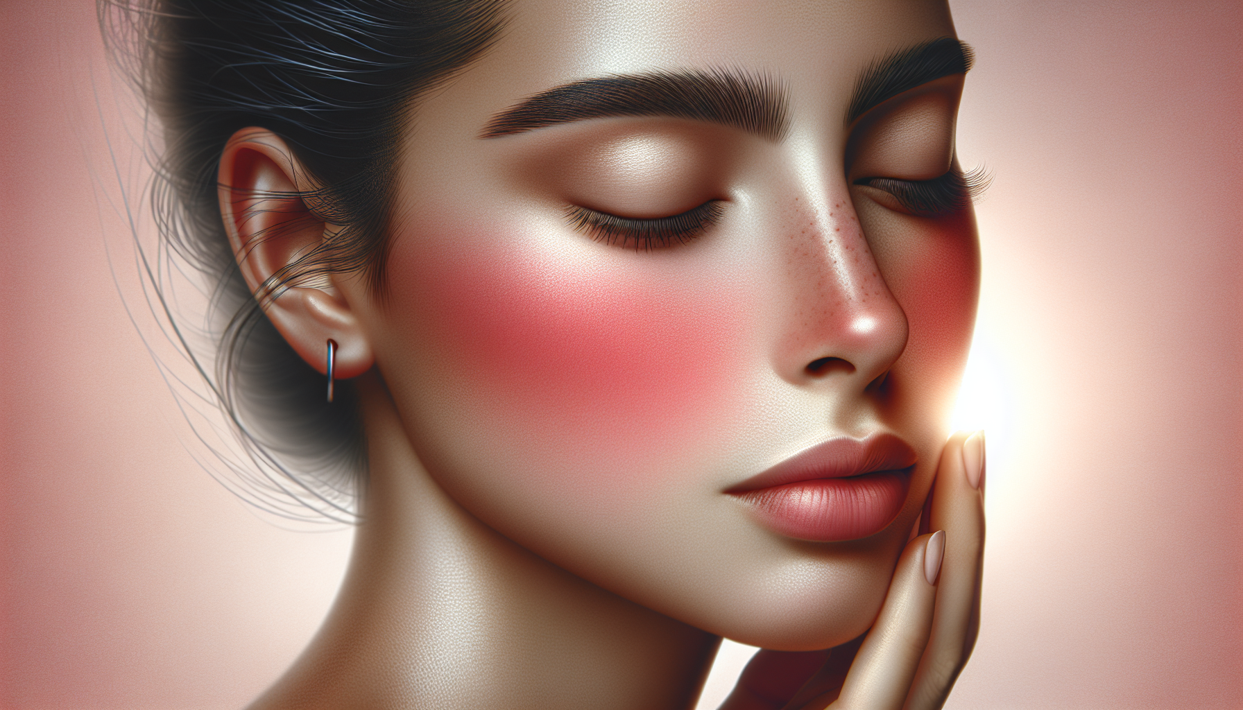 A conceptual illustration representing The Blushing Phenomenon. Visualize the main ideas: . Creative but clear representation of the concept. Style: photorealistic. high quality, detailed, professional, clean composition, good lighting, sharp focus, well-composed. high quality, professional, detailed, well-composed