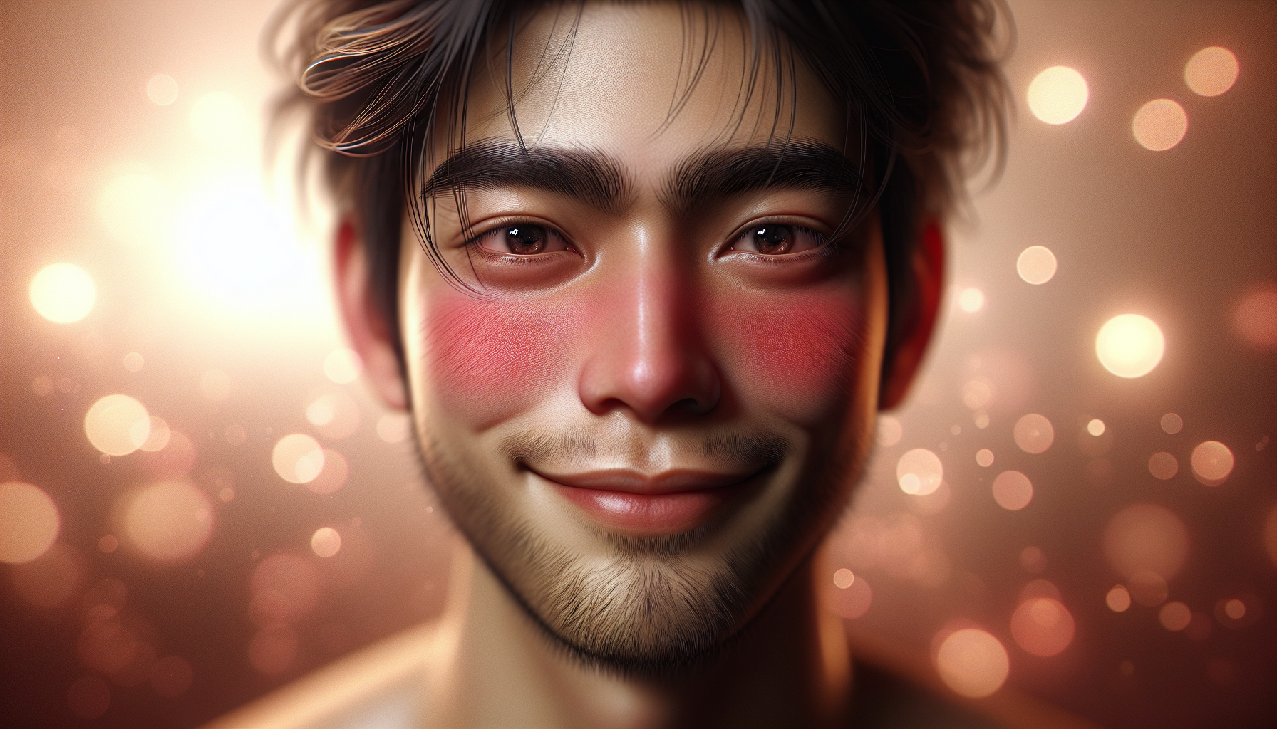A conceptual illustration representing Blushing as Non-Verbal Communication. Visualize the main ideas: . Creative but clear representation of the concept. Style: photorealistic. high quality, detailed, professional, clean composition, good lighting, sharp focus, well-composed. high quality, professional, detailed, well-composed
