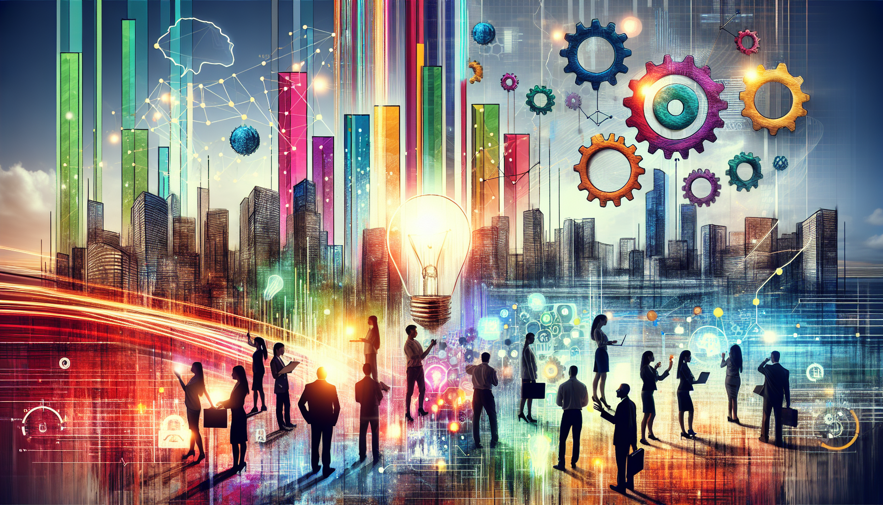 A conceptual illustration representing Measuring Success and Impact. Visualize the main ideas: . Creative but clear representation of the concept. Style: Visual Theme: Clean, modern aesthetic with high contrast and vibrant energy. Emphasize the intersect. high quality, detailed, professional, clean composition, good lighting, sharp focus, well-composed. high quality, professional, detailed, well-composed