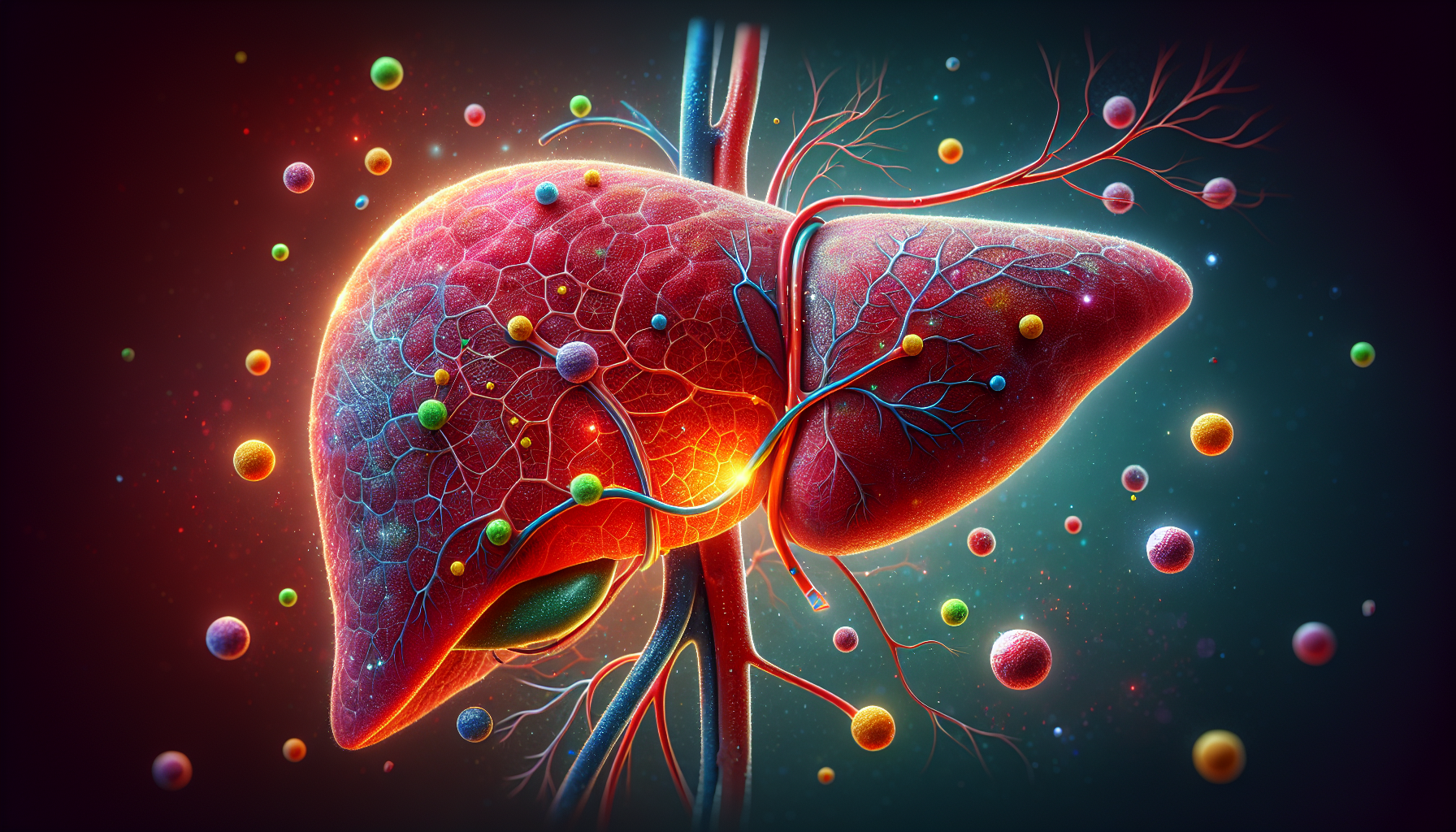 A conceptual illustration representing The Liver: Central to Blood Sugar Regulation. Visualize the main ideas: . Creative but clear representation of the concept. Style: photorealistic. high quality, detailed, professional, clean composition, good lighting, sharp focus, well-composed. high quality, professional, detailed, well-composed