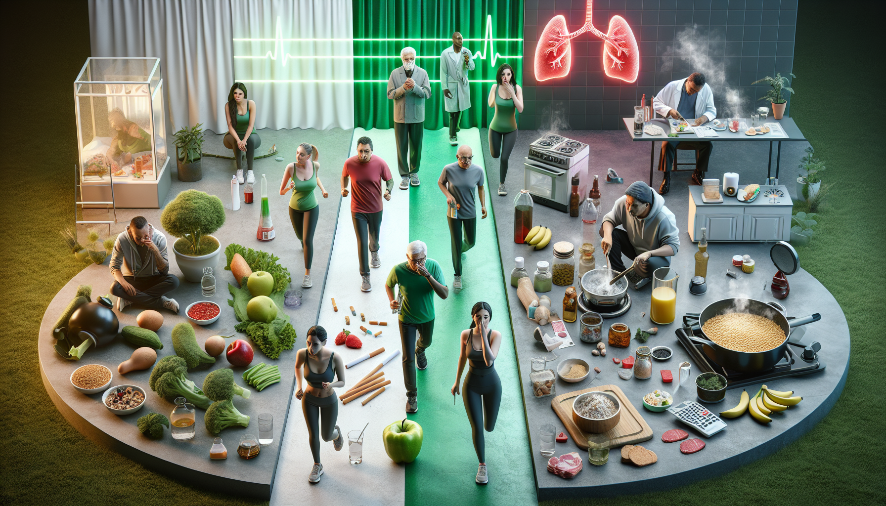 A conceptual illustration representing Common Causes and Risk Factors. Visualize the main ideas: . Creative but clear representation of the concept. Style: photorealistic. high quality, detailed, professional, clean composition, good lighting, sharp focus, well-composed. high quality, professional, detailed, well-composed