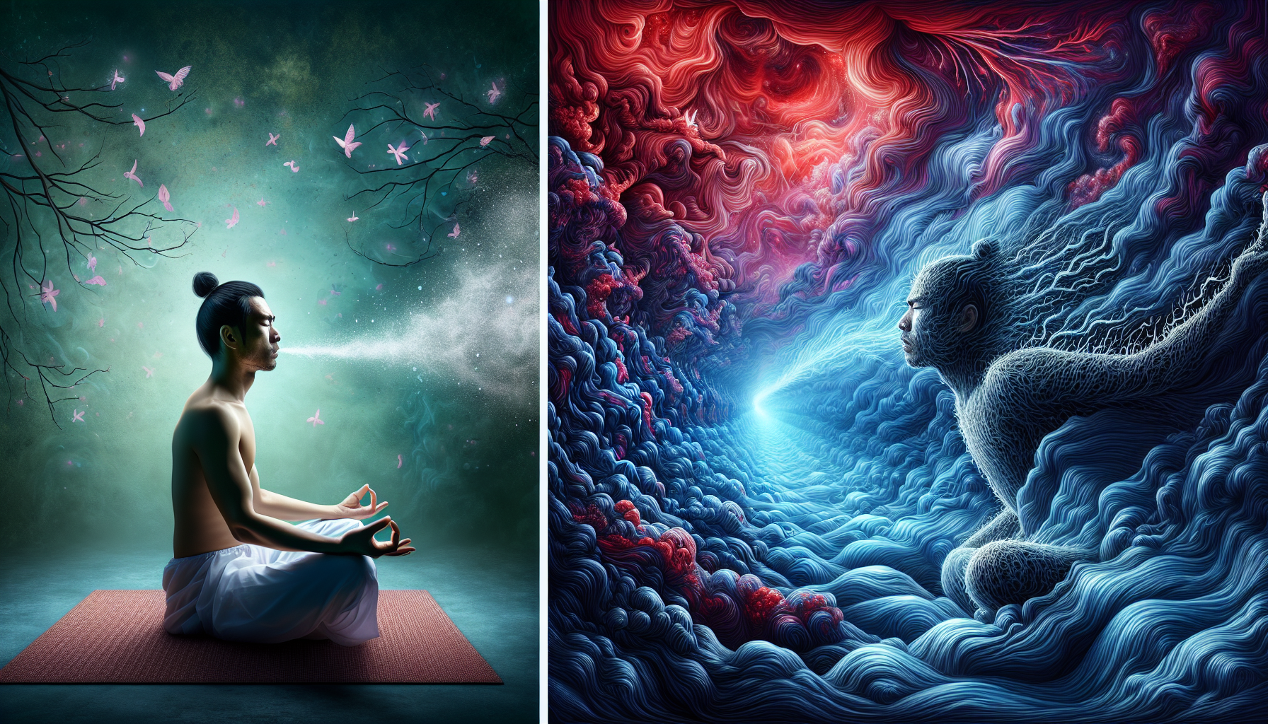 A conceptual illustration representing Introduction: The Breath-Anxiety Connection. Visualize the main ideas: . Creative but clear representation of the concept. Style: photorealistic. high quality, detailed, professional, clean composition, good lighting, sharp focus, well-composed. high quality, professional, detailed, well-composed