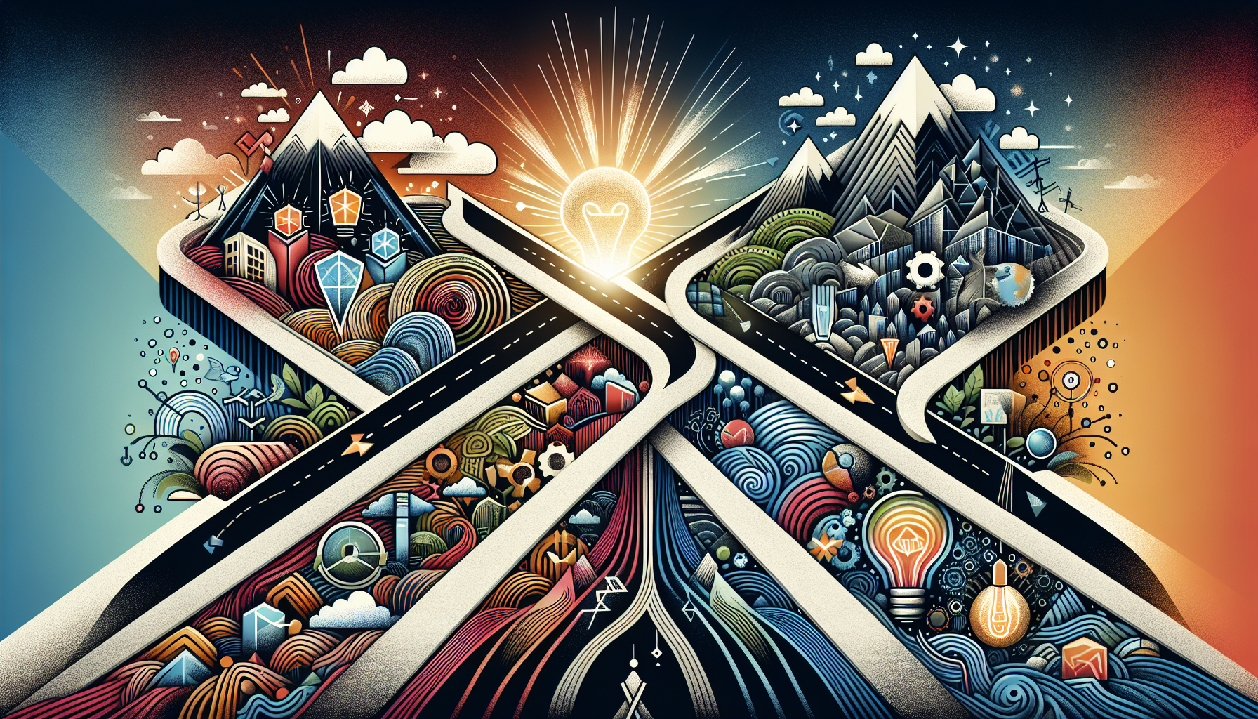 A conceptual illustration representing Challenges and Considerations. Visualize the main ideas: . Creative but clear representation of the concept. Style: Visual Theme: Clean, modern aesthetic with high contrast and vibrant energy. Emphasize the intersect. high quality, detailed, professional, clean composition, good lighting, sharp focus, well-composed. high quality, professional, detailed, well-composed