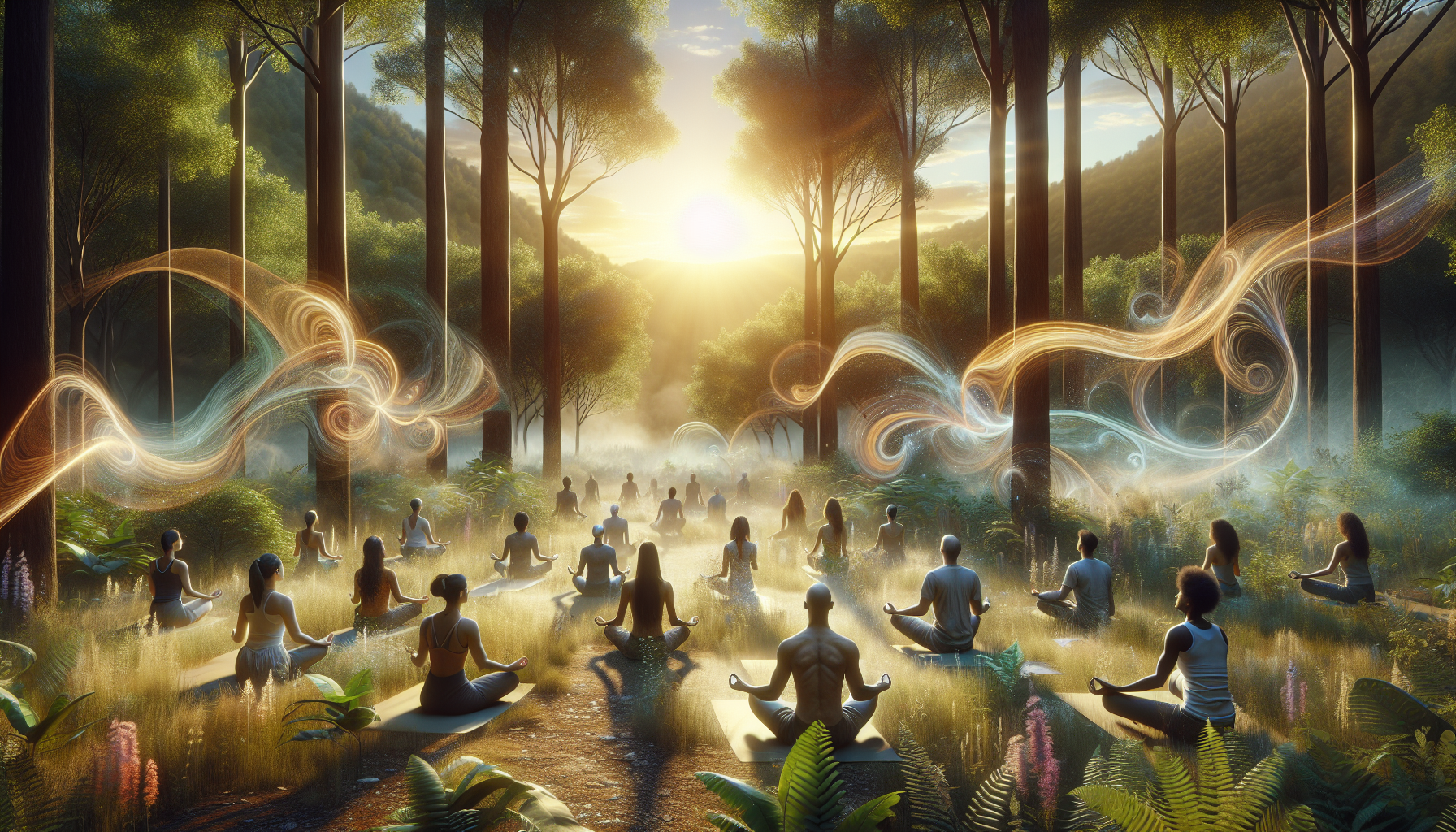 A conceptual illustration representing Breathing as a Non-Pharmacological Approach. Visualize the main ideas: . Creative but clear representation of the concept. Style: photorealistic. high quality, detailed, professional, clean composition, good lighting, sharp focus, well-composed. high quality, professional, detailed, well-composed