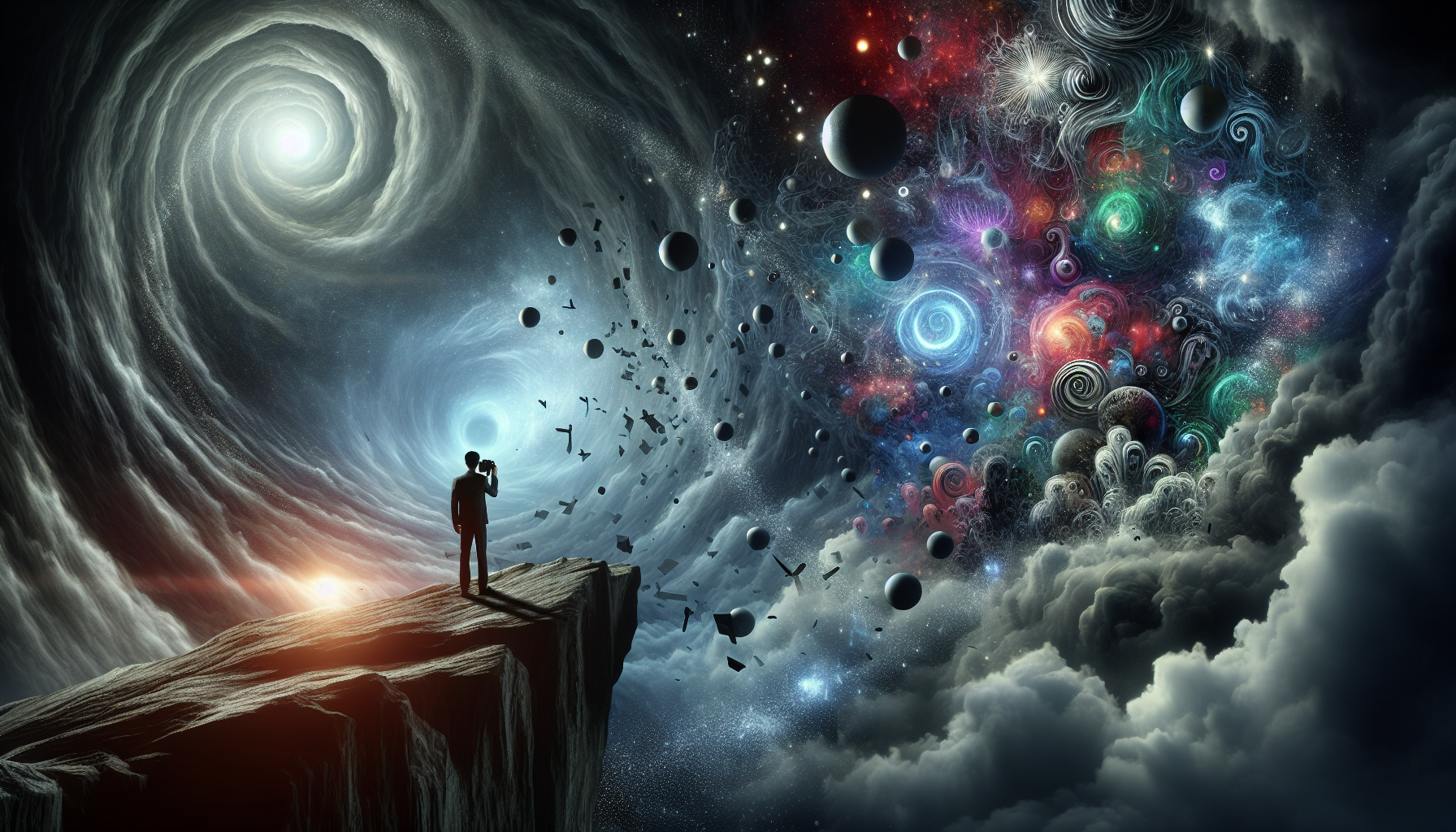 A conceptual illustration representing Introduction - Into the Abyss: The Enigma of 'Shooting in the Dark'. Visualize the main ideas: . Creative but clear repre