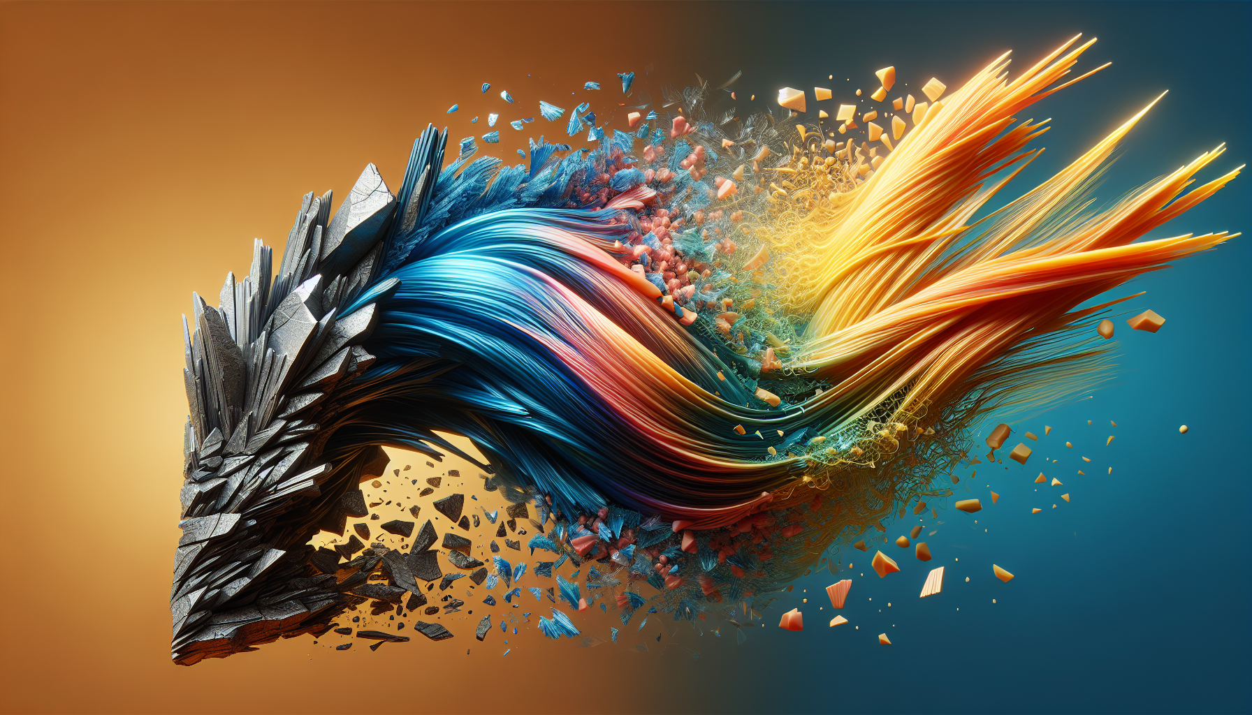 A conceptual illustration representing Changes in Strength and Ductility. Visualize the main ideas: . Creative but clear representation of the concept. Style: photorealistic. high quality, detailed, professional, clean composition, good lighting, sharp focus, well-composed. high quality, professional, detailed, well-composed