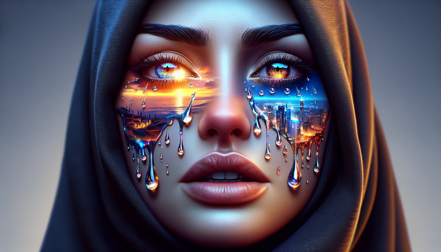 A conceptual illustration representing The Purpose of Tears. Visualize the main ideas: . Creative but clear representation of the concept. Style: photorealistic. high quality, detailed, professional, clean composition, good lighting, sharp focus, well-composed. high quality, professional, detailed, well-composed