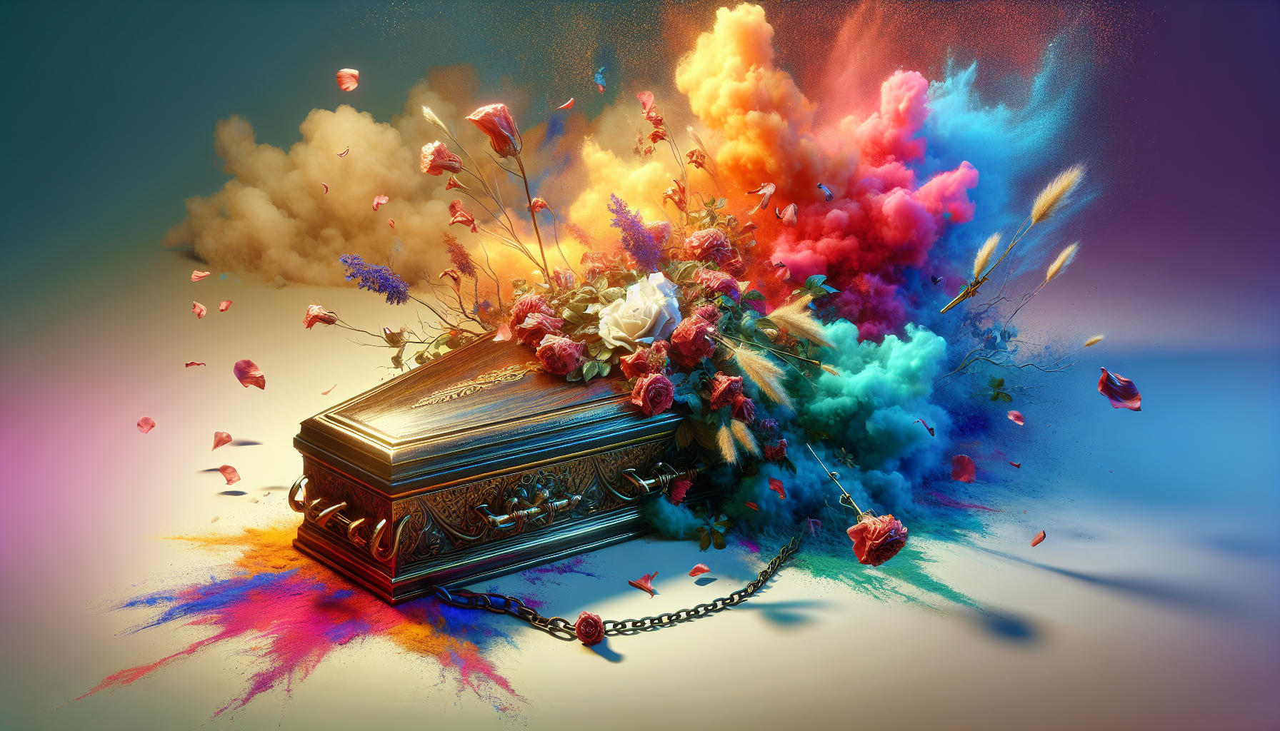 A conceptual illustration representing The Metaphorical Coffin. Visualize the main ideas: . Creative but clear representation of the concept. Style: photorealistic. high quality, detailed, professional, clean composition, good lighting, sharp focus, well-composed. high quality, professional, detailed, well-composed