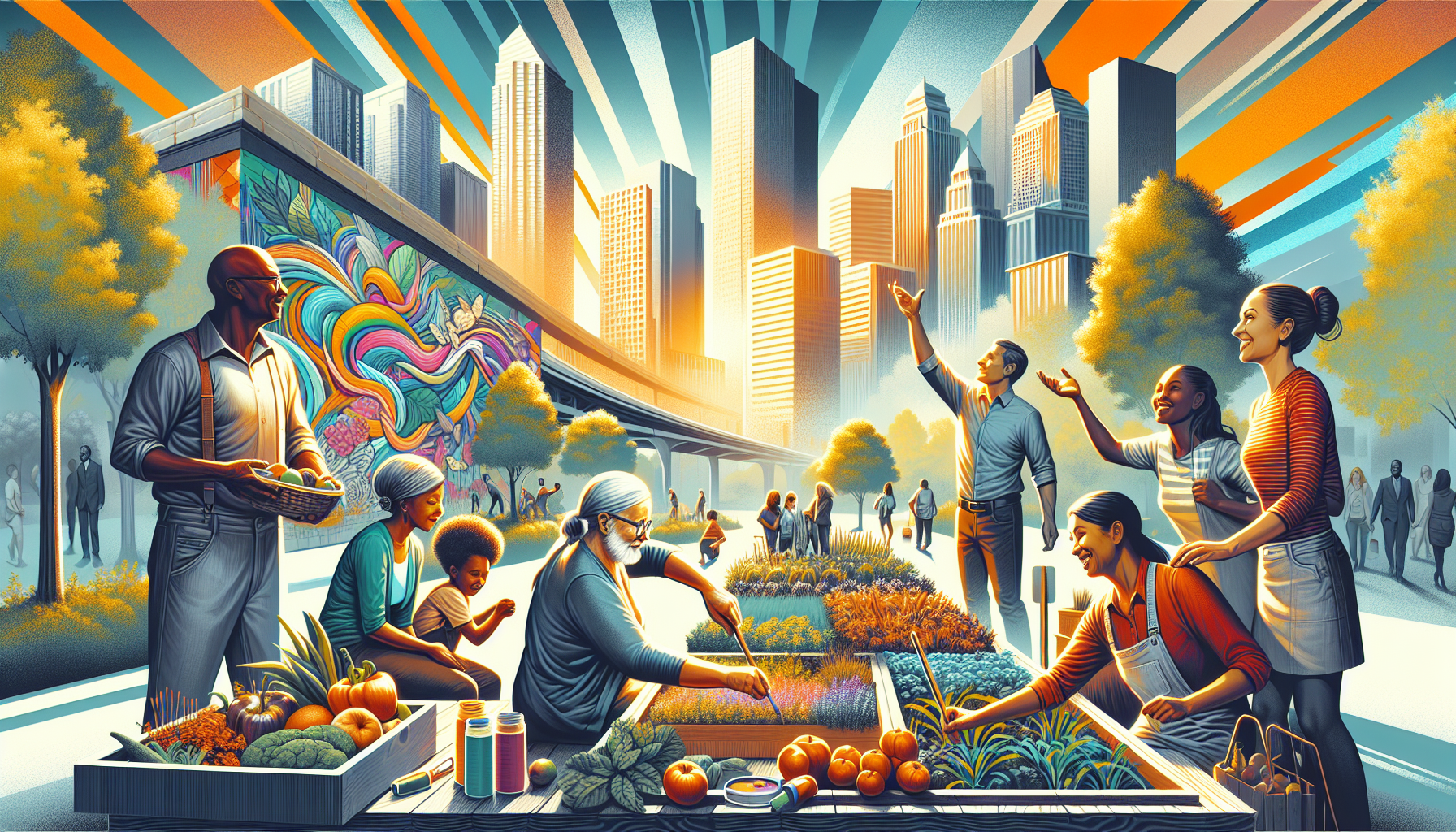 A conceptual illustration representing Why Community Engagement Matters. Visualize the main ideas: . Creative but clear representation of the concept. Style: Visual Theme: Clean, modern aesthetic with high contrast and vibrant energy. Emphasize the intersect. high quality, detailed, professional, clean composition, good lighting, sharp focus, well-composed. high quality, professional, detailed, well-composed