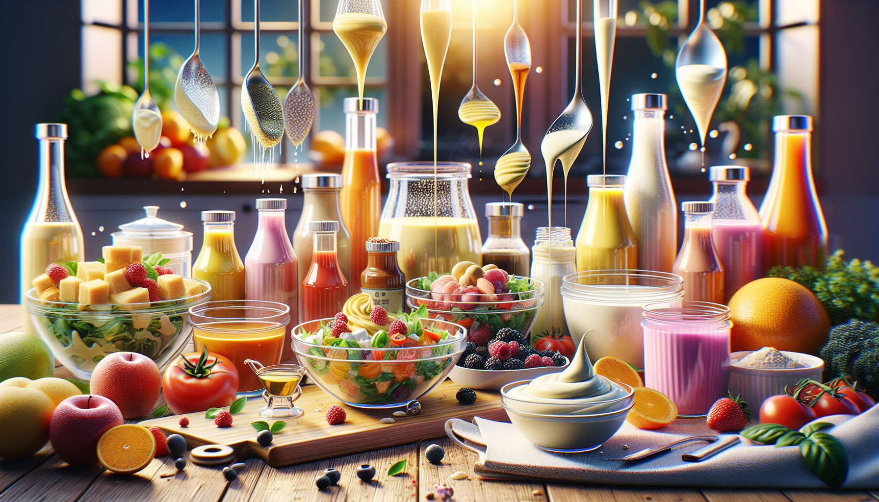 A conceptual illustration representing Emulsifiers and Stabilizers. Visualize the main ideas: . Creative but clear representation of the concept. Style: photorealistic. high quality, detailed, professional, clean composition, good lighting, sharp focus, well-composed. high quality, professional, detailed, well-composed