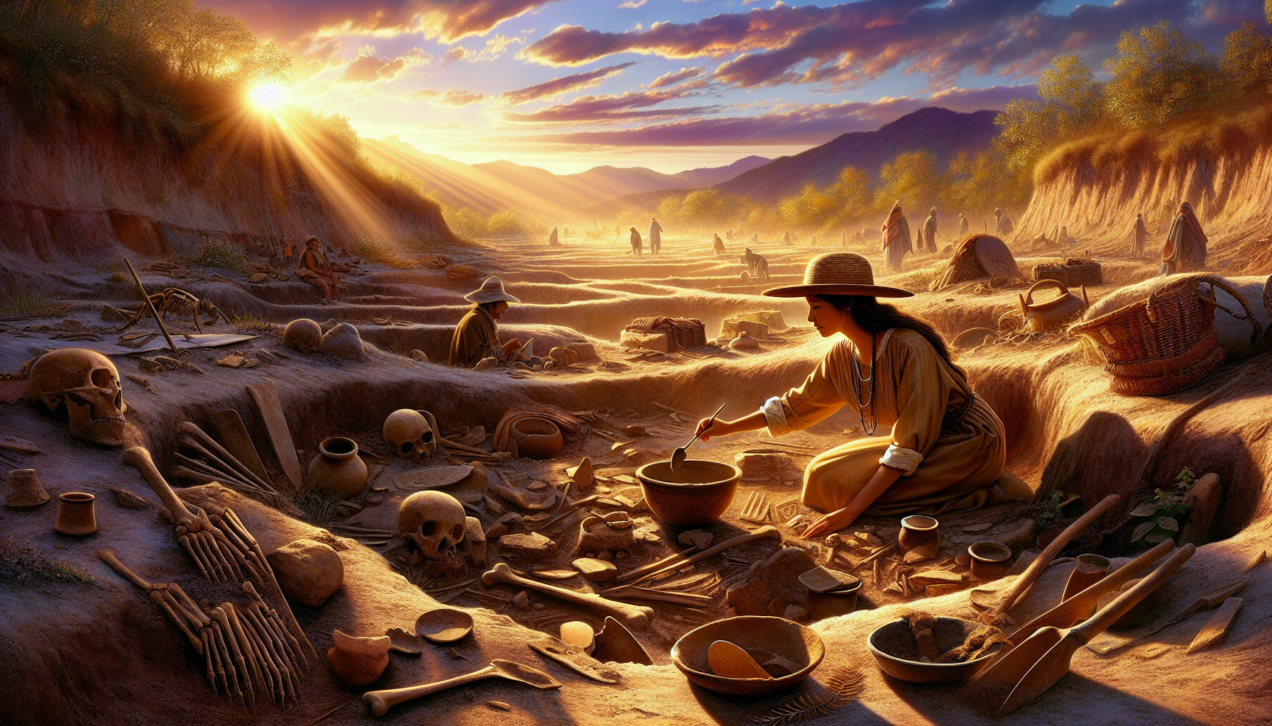 A professional, cinematic photograph illustrating the concept of Digging into the Past. High quality, soft natural lighting. Style: photorealistic, high quality, professional, detailed, well-composed.